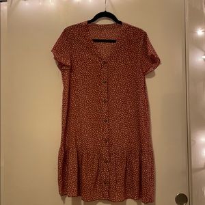Polka dot coral Shift Dress